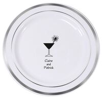 Martini Sparkler Premium Banded Plastic Plates