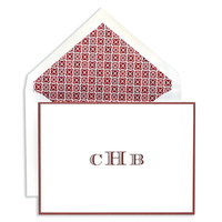 Claret Border Foldover Note Cards