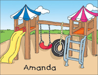 Playground Party Foldover Note Cards