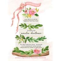 Bridal Shower Cake Banner Invitations