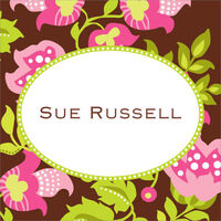 Brown Floral Gift Stickers