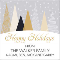 Metallic Trees Flat Square Gift Enclosures