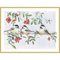 Chickadees on a Branch Holiday Cards