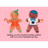 Chrismukkah Gingerbread Flat Holiday Cards