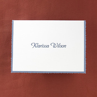 Periwinkle Deckle Edge Border Foldover Note Cards