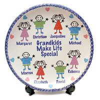 Personalized Pottery Grandkids Plate